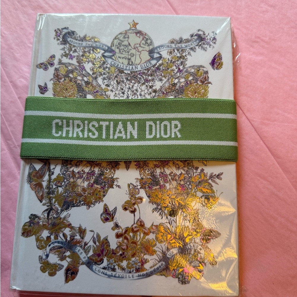 Christian Dior Floral Notebook with Green Band